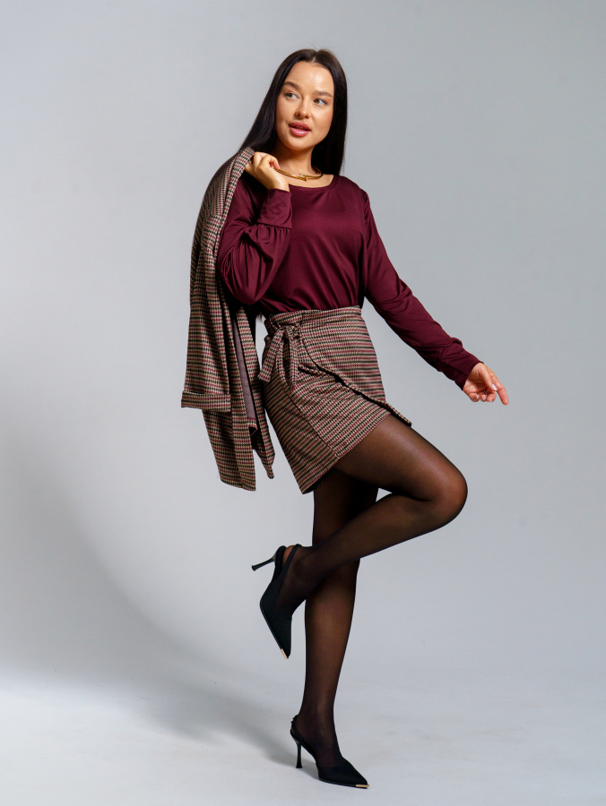 Джульетта (бордо) юбка-шорты