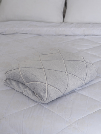 Клетка(пепел) плед велсофт