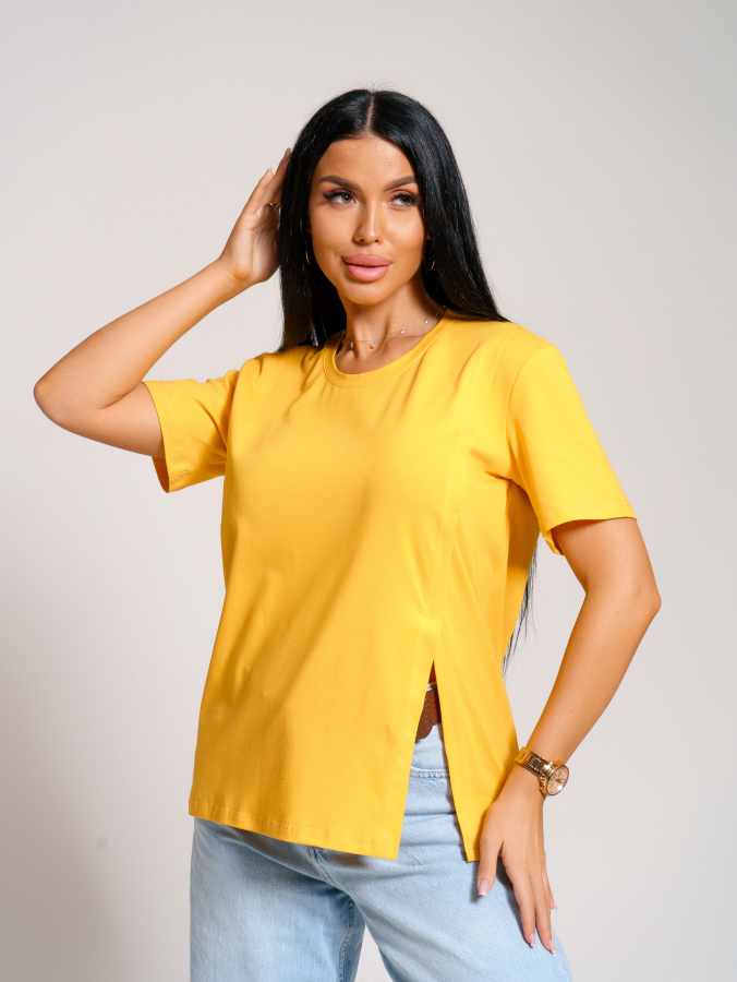 Асимметрия(горчица) футболка