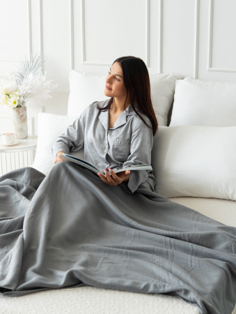 Серый Плед флис