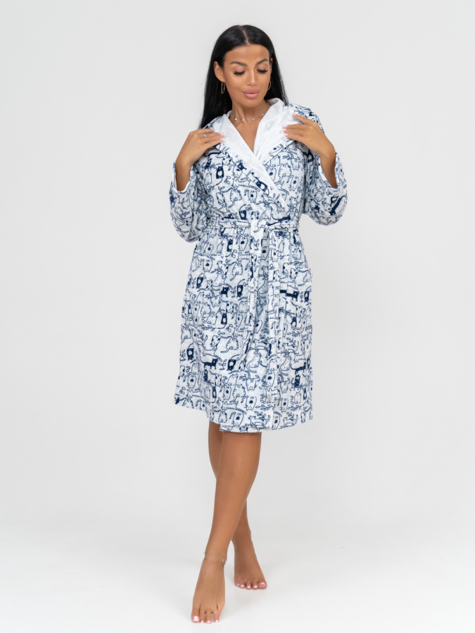 Киса(индиго) халат