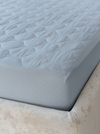 Наматрасник синтепон на резинке борт 20 микрофибра (серый)