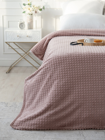 Мозаика(сухая роза) плед велсофт