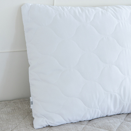 Подушка "Юнибив" бамбук+леб.пух на молнии стеганая м/ф(белая)