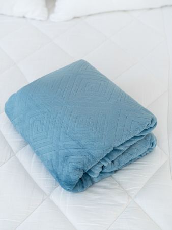 Ромбы(морская волна) плед велсофт