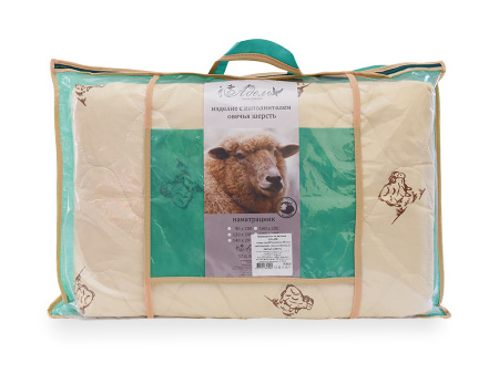 Наматрасник шерсть тик