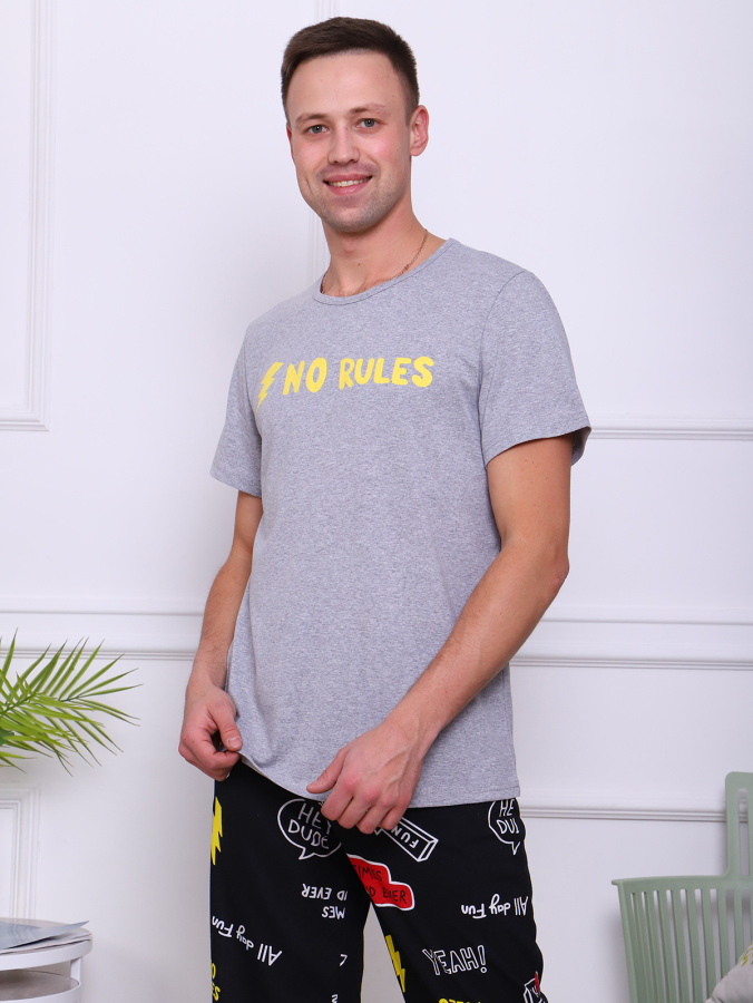 Молния (серый) комплект (футболка+брюки)