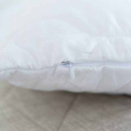 Подушка "Юнибив" бамбук+леб.пух на молнии стеганая м/ф(белая)