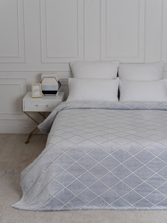 Клетка(пепел) плед велсофт