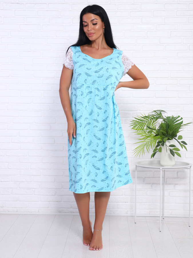 Неженка(бирюза) сорочка ноч.