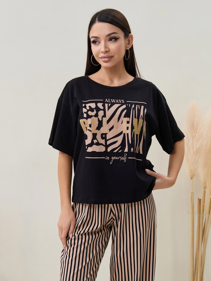 Сафари(чёрный) футболка+брюки