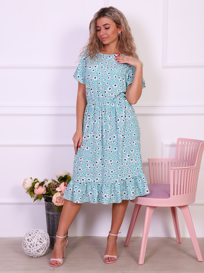 Кармен(мята) платье