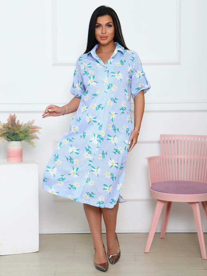 Батист(ромашка) халат-рубашка