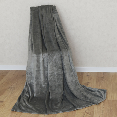 Графика(графит) плед велсофт