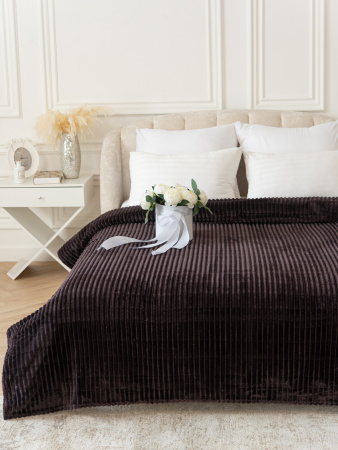 Вертикаль(баклажан) плед велсофт