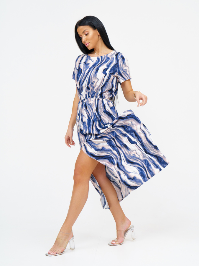 Ассоль(волна синий) платье