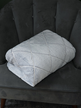 Клетка(пепел) плед велсофт