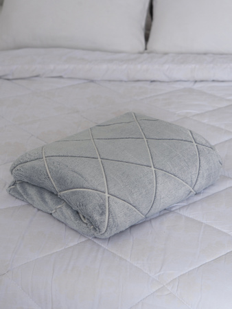 Клетка(платина) плед велсофт