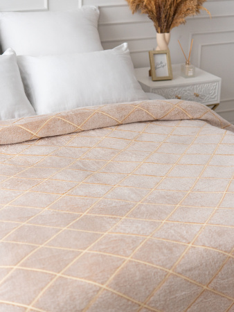 Клетка(песчаное облако) плед велсофт