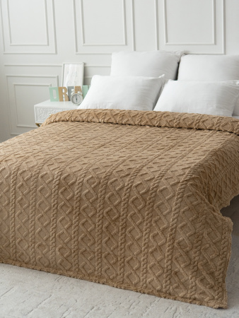 Ромбики(корица) плед велсофт