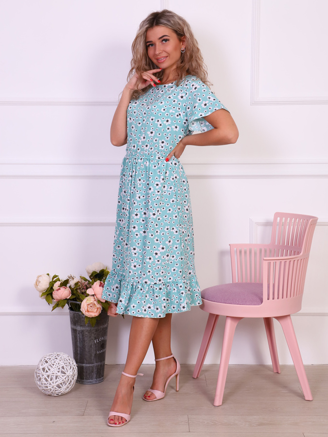 Кармен(мята) платье