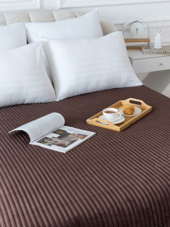 Вертикаль(шоколад) плед велсофт