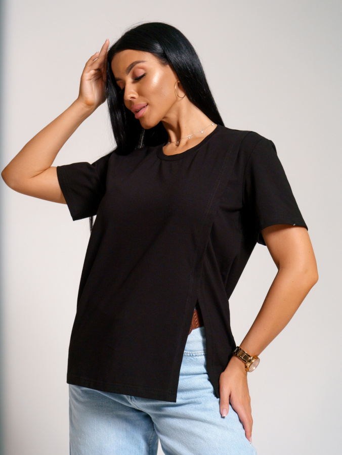 Асимметрия(черный) футболка