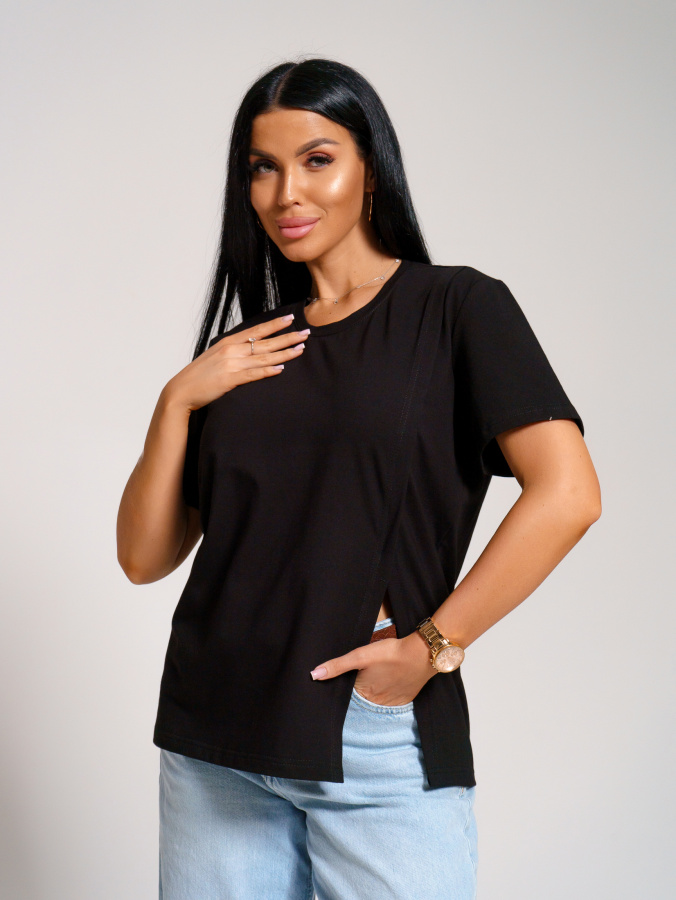 Асимметрия(черный) футболка