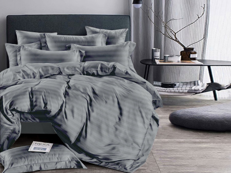 Серебристо-серый КПБ полисатин-страйп