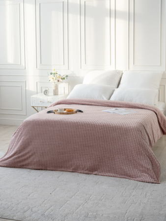 Мозаика(сухая роза) плед велсофт