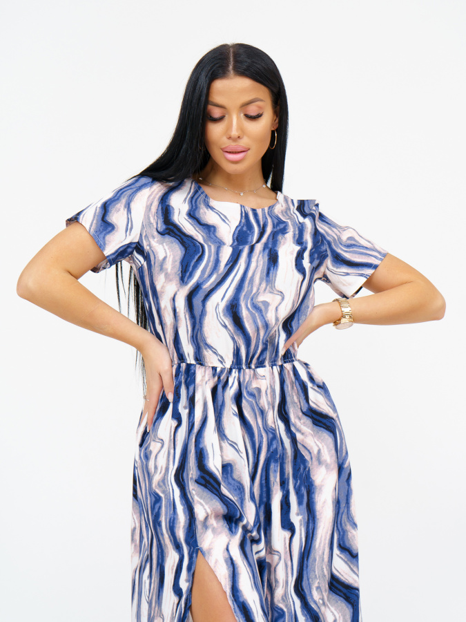 Ассоль(волна синий) платье