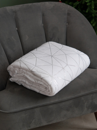 Витражи(белый) плед велсофт