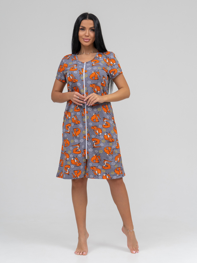 Лисички(серый) халат