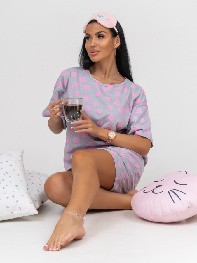 Алина (серый) сорочка ночная