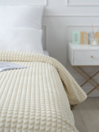 Мозаика(песочный)(однотон) плед велсофт