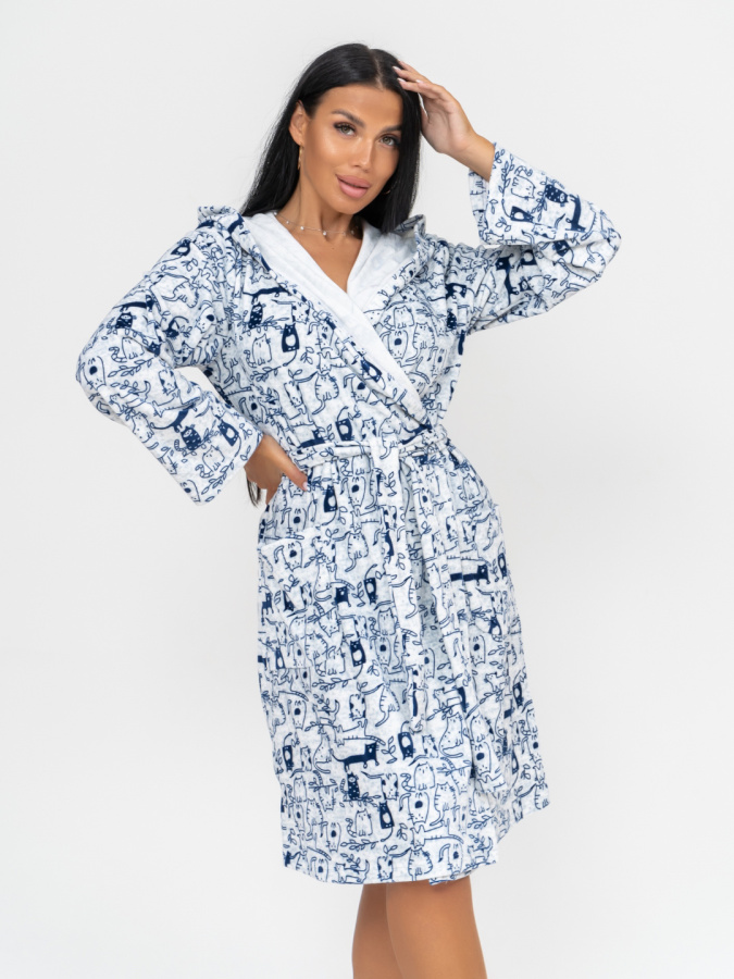 Киса(индиго) халат