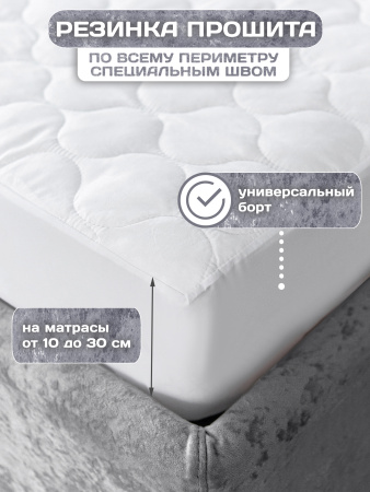 Наматрасники непромокаемые синтепон на рез.борт 30 микрофибра