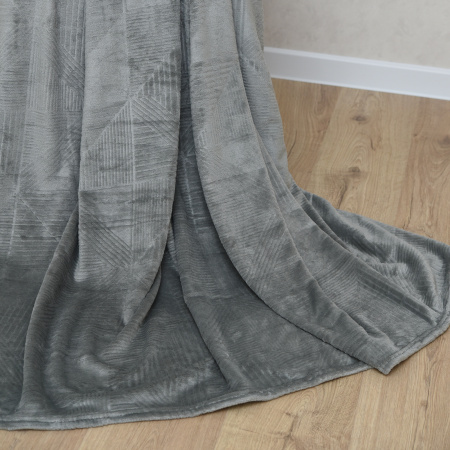 Графика(графит) плед велсофт