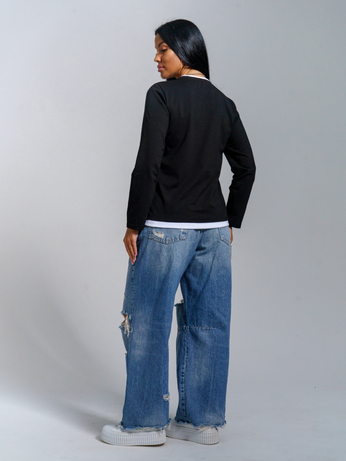 Рига(черный) лонгслив