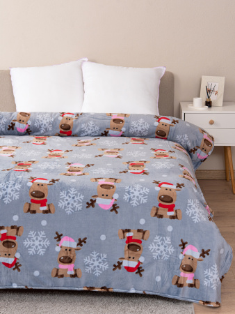 Веселые олени Плед велсофт