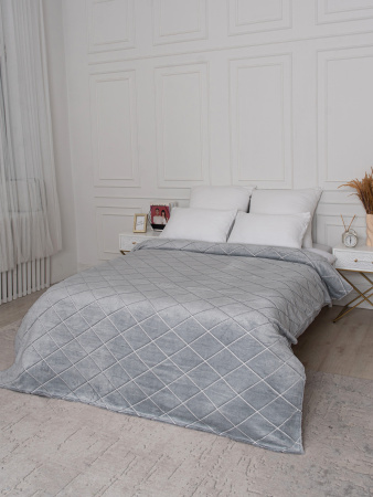 Клетка(платина) плед велсофт