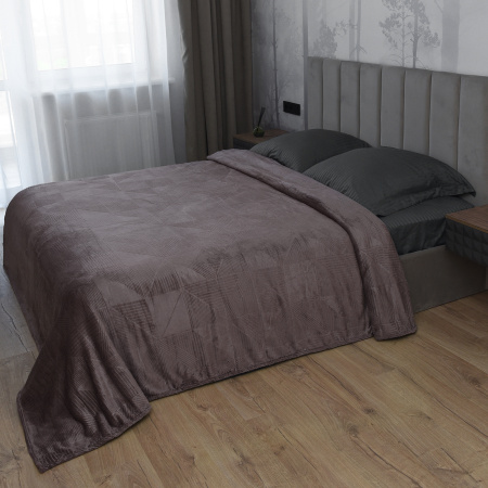 Графика(лиловый) плед велсофт