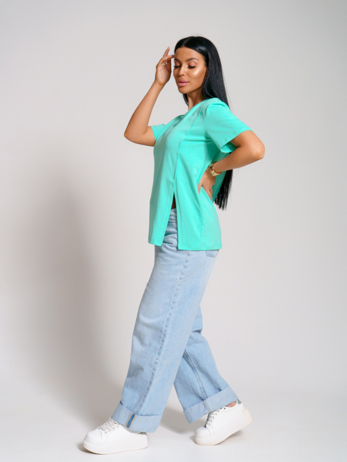 Асимметрия(аквамарин) футболка