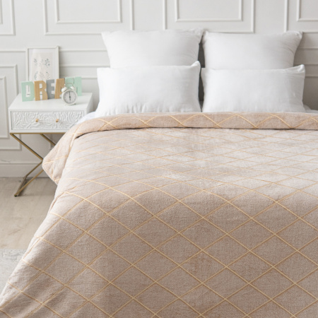 Клетка(песчаное облако) плед велсофт