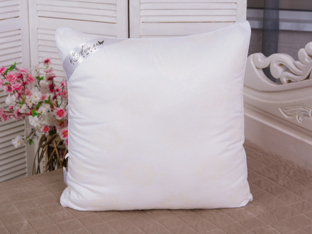 Подушка "ШЕЛК" тик на молнии леб.пух