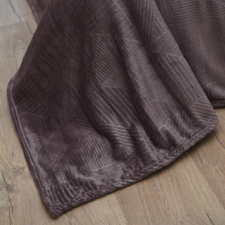 Графика(лиловый) плед велсофт